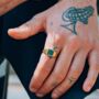 Square Opal Gem Silver Signet Ring For Men Mens Rings, thumbnail 5 of 11