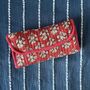 Quilted Block Print Toiletry Roll Up Pouch: Travel Kit, thumbnail 1 of 11