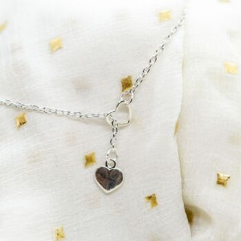 Silver Plated Heart Y Shape Lariat Necklace, 4 of 4