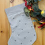 Mutts And Hounds Grey Star Christmas Stocking, thumbnail 2 of 4