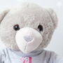 Personalised Grey 1st Birthday Teddy Bear, thumbnail 2 of 4