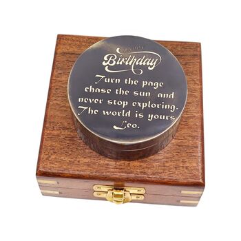 Personalised Gunmetal Signature Sundial Compass Gift, 2 of 9