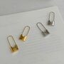 Gold And Silver Plated Dangle Safety Pin Earrings, thumbnail 8 of 9