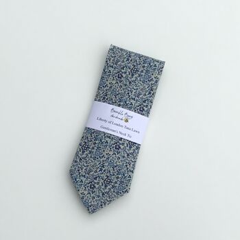 Liberty Of London Necktie Handmade In Shades Of Blue, 2 of 11