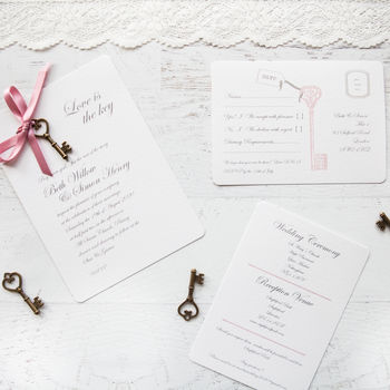 'Love Is The Key' DIY Wedding Invitation Pack, 5 of 10