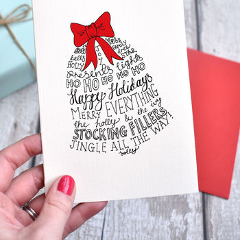 Traditional Typographic Christmas Cards Pack, 2 of 8