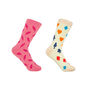 Leaf Pink And Royal Flush Beige Women's Socks Bundle, thumbnail 1 of 5