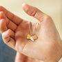 Personalised Hammered Matte Small Heart Trio Initial Charm Necklace, thumbnail 1 of 7