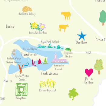 Personalised Rutland Map: Add Favourite Places, 3 of 3