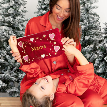 Personalised Embroidered Velvet Make Up Bag Accessories Pouch Christmas Gift, 2 of 9