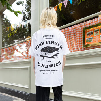 Fish Finger Sandwich Graphic T Shirt In White, 3 of 5