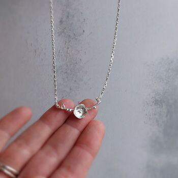 Dainty Meadow Flower And Bud Necklace 925 Silver, 3 of 9
