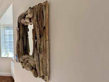 43cm Square Handmade Driftwood Wall Mirror, 5 of 10