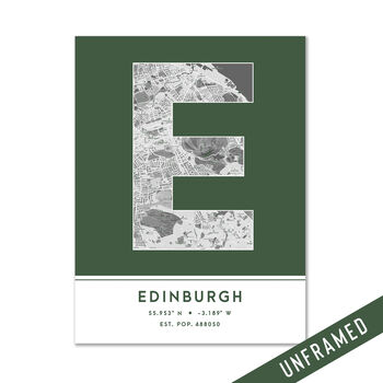 Edinburgh City Map Wall Art Print, 8 of 9