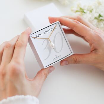 Personalised 30th Birthday Pearl Necklace – Sterling Silver Or Gold Vermeil, 3 of 9