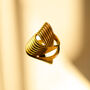 Flow Vermeil Statement Pinky Ring, thumbnail 4 of 8
