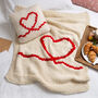 Valentines Blanket And Cushion Cover Easy Knitting Kit, thumbnail 1 of 5