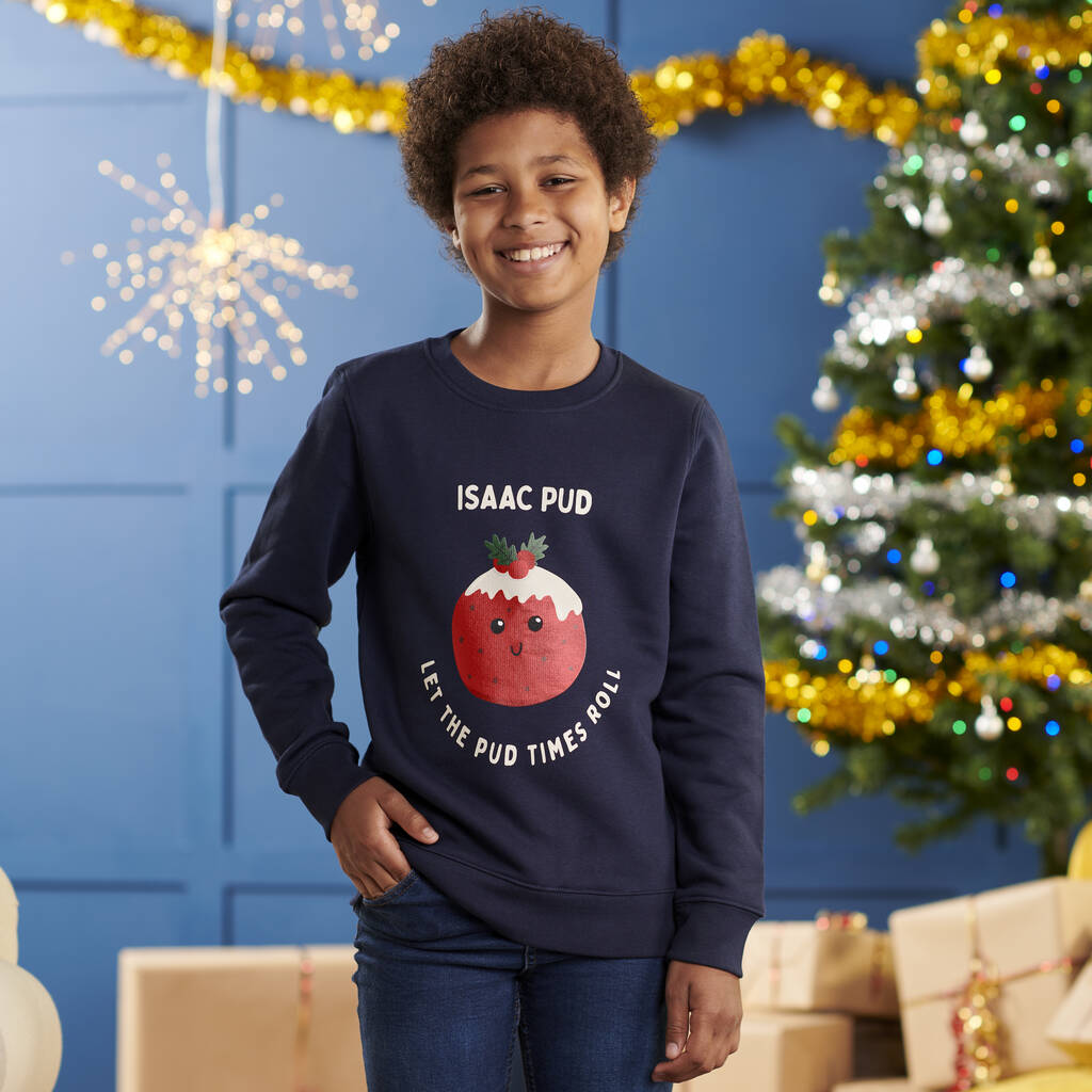 Personalised Pudding Family Child Christmas Jumper, 1 of 6