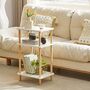 White Three Tier Side Table Narrow End Table Nightstand, thumbnail 4 of 9