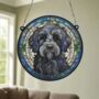 Labradoodle Black Stained Glass Effect Suncatcher, thumbnail 4 of 5