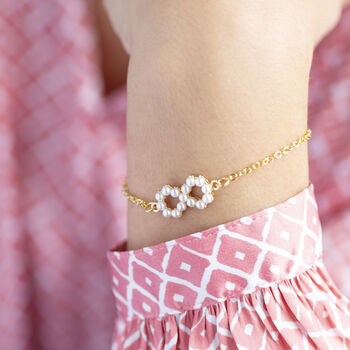 Personalised Infinity Bracelet With Pearl Detail, 5 of 11