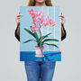 Outstanding Orchids Pink And Blue Floral Wall Art Print, thumbnail 2 of 6