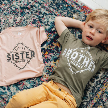 Personalised Baby Sibling Shirt Set, 3 of 10