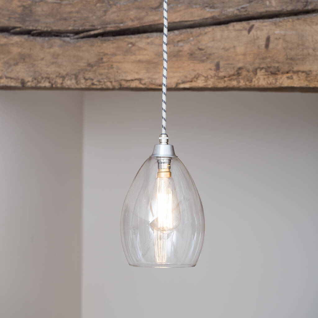 Clear Glass Jules Single Pendant Light By Glow Lighting