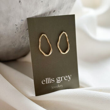 Gold Asymmetric Studs, 4 of 4
