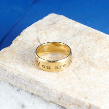 Gold 8 Mm Personalised Band Ring, 3 of 11