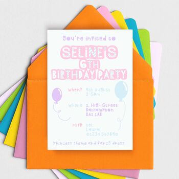 Party Invitations For Girls And Boys, 6 of 8