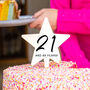 '21 Again' Milestone Birthday Gold Star Cake Topper, thumbnail 9 of 12