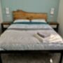 Handcrafted Steel Bed Frame And Oak Headboard, thumbnail 1 of 12