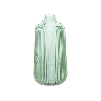 Tall Coloured Glass Ribbed Vase, 3 of 5