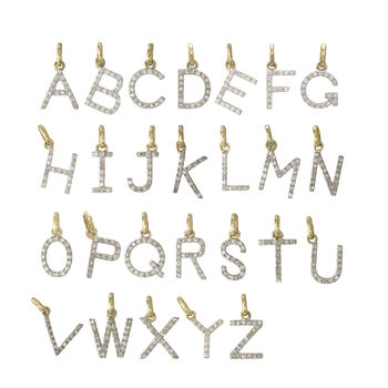 14ct Solid Gold And Diamond Initial Charm Necklace, 3 of 5