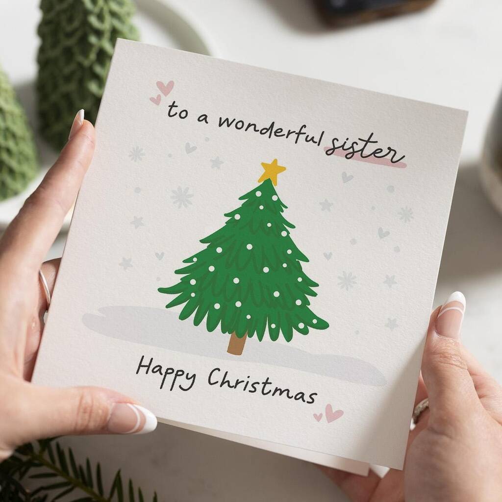 Merry Christmas Card For A Wonderful Sister, 1 of 7