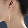 Sterling Silver Minimalis Bar Ear Threaders, thumbnail 1 of 10