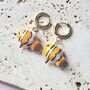 Clownfish Ceramic Earrings With 18ct Gold Plated Huggie Hoops, thumbnail 4 of 6