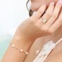 Pearl Station Bracelet In Sterling Silver And Gold Vermeil, thumbnail 7 of 10