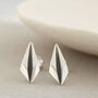 Geometric Earrings. Silver And Black Art Deco Studs, thumbnail 6 of 9