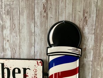 50cm French Metal Barbershop Sign – Vintage Plaque, 5 of 8