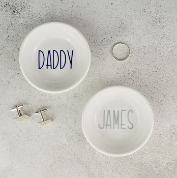 Personalised Or Dad Cufflinks And Ring Dish, 2 of 7