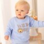 Wild One Lion Personalised Embroidered First Birthday Sweatshirt, thumbnail 1 of 5