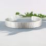 Mens Personalised Textured Silver Cuff Bracelet, thumbnail 2 of 7