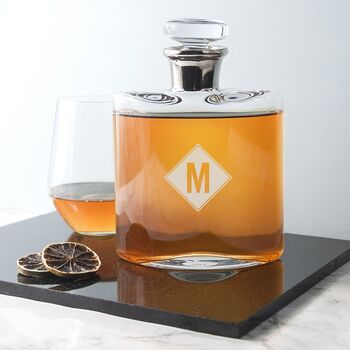 Personalised Monogrammed Platinum Necked Decanter, 3 of 10