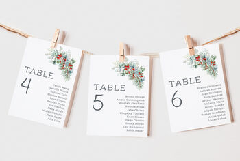 Festive Wedding Table Plan Cards, 3 of 7