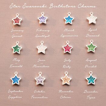 Family Star Birthstone Personalised Necklace, 5 of 11