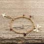 Gold Dragonfly Bracelet With Gemstones, thumbnail 4 of 4