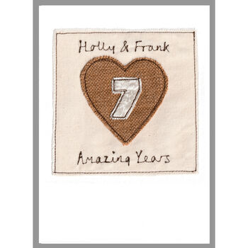Personalised 7th Copper Wedding Anniversary Card, 3 of 8