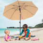 200 Cm Taupe Beach Umbrella Parasol With Air Vent, thumbnail 1 of 6